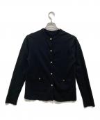 Mila Owenミラオーウェン）の古着「金釦ポケットデザインニットカーデ」｜ブラック