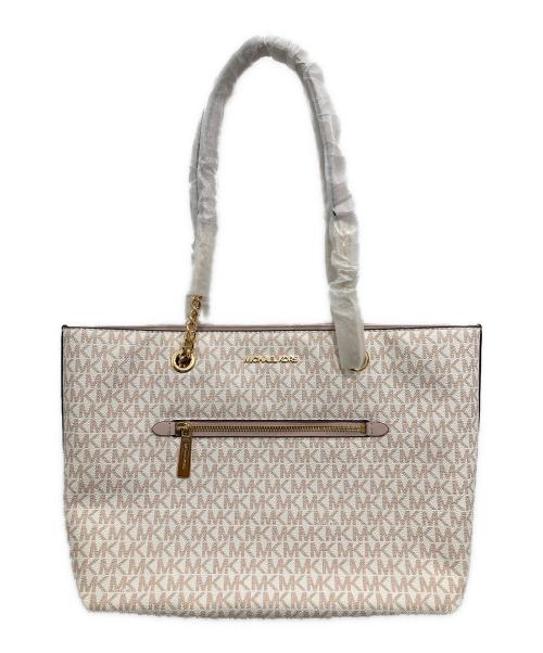 MICHAEL KORS（マイケル・コース）MICHAEL KORS (マイケル・コース) シグネチャー柄トートバッグ ホワイト×ピンク 未使用品の古着・服飾アイテム