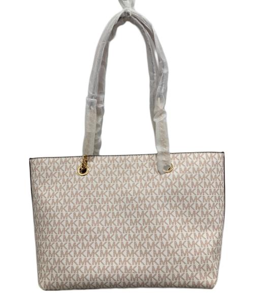 MICHAEL KORS（マイケル・コース）MICHAEL KORS (マイケル・コース) シグネチャー柄トートバッグ ホワイト×ピンク 未使用品の古着・服飾アイテム
