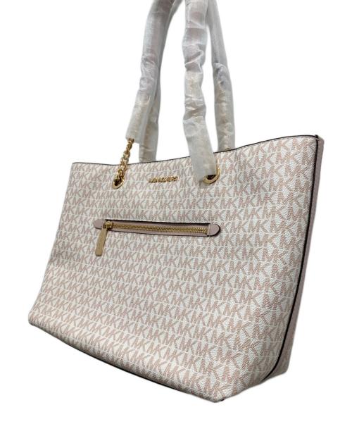 MICHAEL KORS（マイケル・コース）MICHAEL KORS (マイケル・コース) シグネチャー柄トートバッグ ホワイト×ピンク 未使用品の古着・服飾アイテム