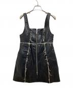 MAISON SPECIALメゾンスペシャル）の古着「Vegan Leather Front Zip Tops」｜ブラック