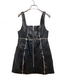 MAISON SPECIAL（メゾンスペシャル）の古着「Vegan Leather Front Zip Tops」｜ブラック