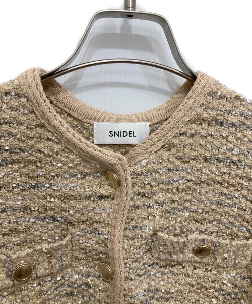 Snidel（スナイデル）Snidel (スナイデル) ツイードカーディガン ベージュ サイズ:ONEの古着・服飾アイテム