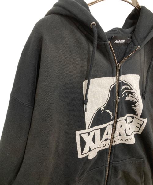 X-LARGE（エクストララージ）X-LARGE (エクストララージ) DISCHARGE PRINTED OG ZIP HOODED SWEATSHIRT ブラック サイズ:Lの古着・服飾アイテム