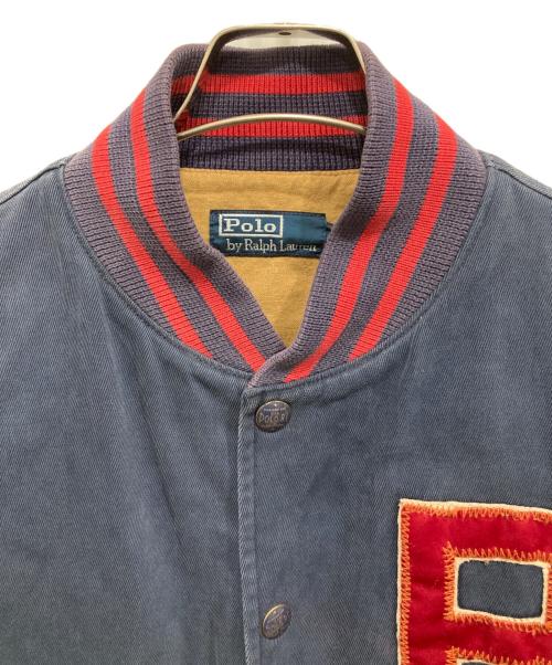 POLO RALPH LAUREN（ポロ・ラルフローレン）POLO RALPH LAUREN (ポロ・ラルフローレン) コットン スタジャン ネイビー×レッド サイズ:Mの古着・服飾アイテム