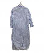 THIRD MAGAZINEサードマガジン）の古着「ストライプシャツワンピース」｜スカイブルー