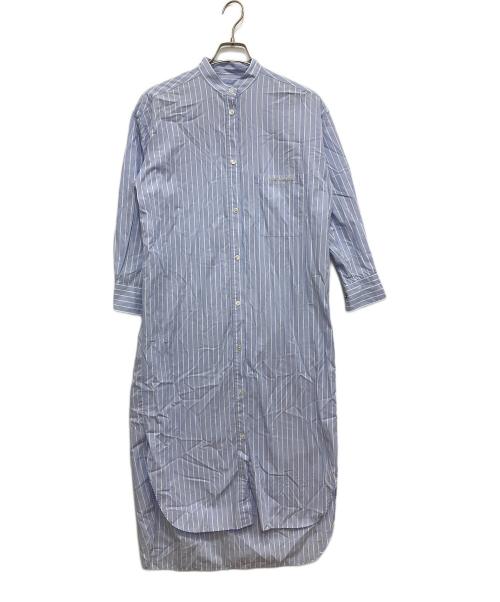 THIRD MAGAZINE（サードマガジン）THIRD MAGAZINE (サードマガジン) ストライプシャツワンピース スカイブルー サイズ:9の古着・服飾アイテム