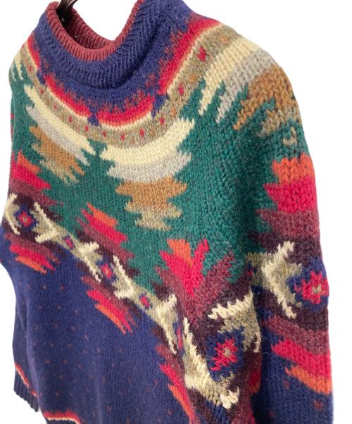 WOOLRICH（ウールリッチ）WOOLRICH (ウールリッチ) 90'sネイティブ柄ニット ネイビー×レッド サイズ:Mの古着・服飾アイテム