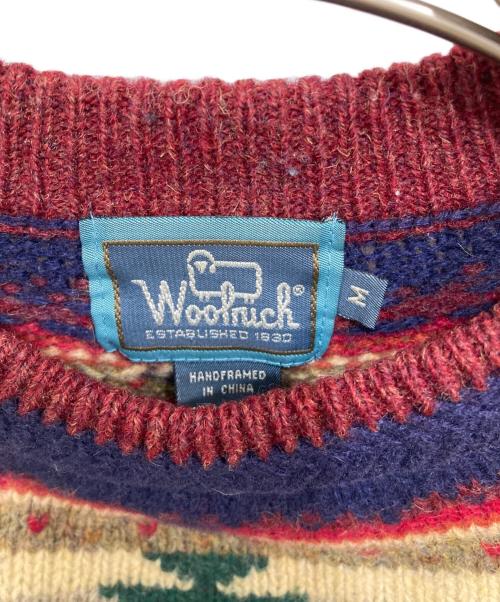 WOOLRICH（ウールリッチ）WOOLRICH (ウールリッチ) 90'sネイティブ柄ニット ネイビー×レッド サイズ:Mの古着・服飾アイテム