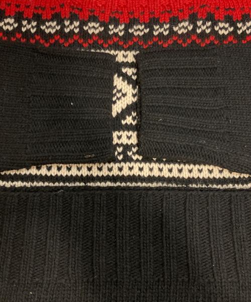 POLO RALPH LAUREN（ポロ・ラルフローレン）POLO RALPH LAUREN (ポロ・ラルフローレン) ノルディック柄ニット レッド×ブラック サイズ:Lの古着・服飾アイテム