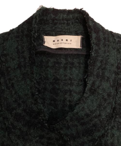 MARNI（マルニ）MARNI (マルニ) TWEED TOOTHCHECK ZIP COAT グリーン サイズ:M(38)の古着・服飾アイテム