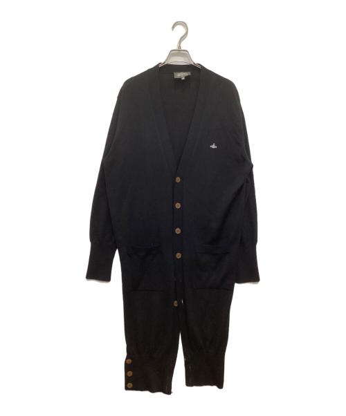 Vivienne Westwood man（ヴィヴィアン ウェストウッド マン）Vivienne Westwood man (ヴィヴィアン ウェストウッド マン) 変形ロングフロント カーディガン ブラック サイズ:46の古着・服飾アイテム