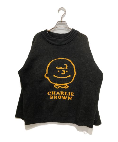 PEANUTS（ピーナッツ）PEANUTS (ピーナッツ) JOURNAL STANDARD relume (ジャーナルスタンダード レリューム) 別注 ジャガードニッ ブラック サイズ:Lの古着・服飾アイテム