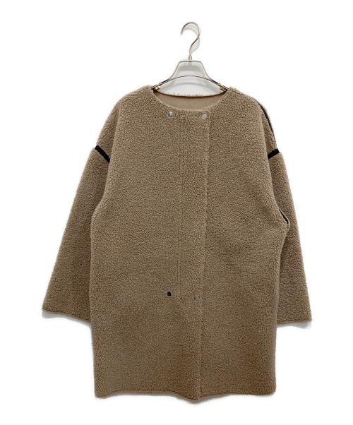 allureville（アルアバイル）allureville (アルアバイル) パイピングボアコート ブラウン サイズ:Mの古着・服飾アイテム