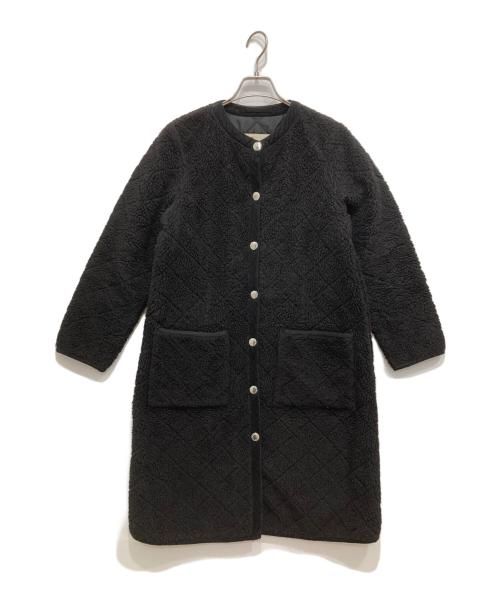 Traditional Weatherwear（トラディショナルウェザーウェア）Traditional Weatherwear (トラディショナルウェザーウェア) ノーカラーボアコート ブラック サイズ:34の古着・服飾アイテム