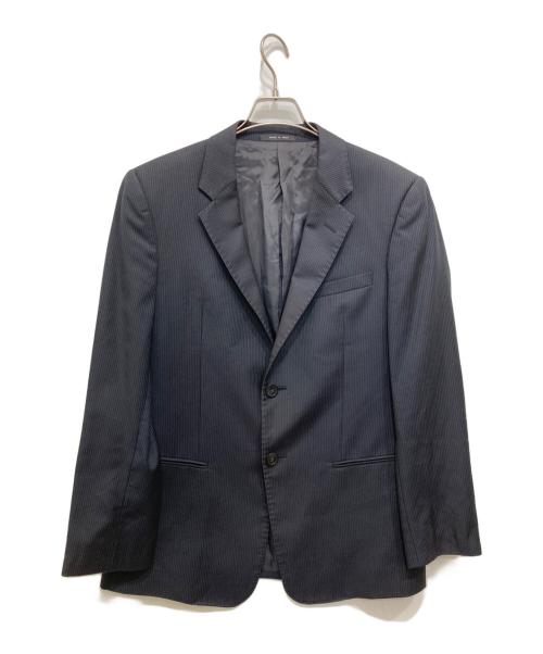 EMPORIO ARMANI（エンポリオ アルマーニ）EMPORIO ARMANI (エンポリオアルマーニ) ウールストライプセットアップスーツ ネイビー サイズ:50（175/96A）の古着・服飾アイテム
