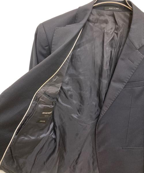 EMPORIO ARMANI（エンポリオ アルマーニ）EMPORIO ARMANI (エンポリオアルマーニ) ウールストライプセットアップスーツ ネイビー サイズ:50（175/96A）の古着・服飾アイテム