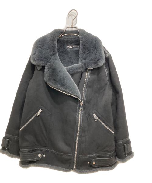 ZARA（ザラ）ZARA (ザラ) フェイクムートンジャケット ブラック サイズ:Mの古着・服飾アイテム
