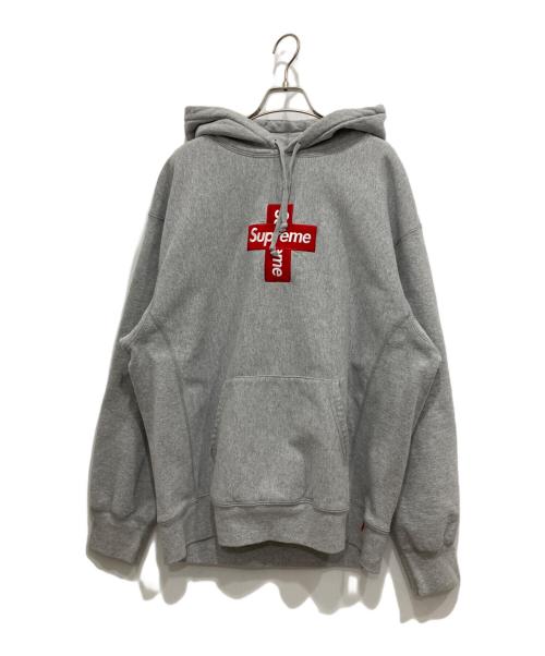 SUPREME（シュプリーム）SUPREME (シュプリーム) Cross Box Logo Hooded Sweatshirt グレー サイズ:Lの古着・服飾アイテム