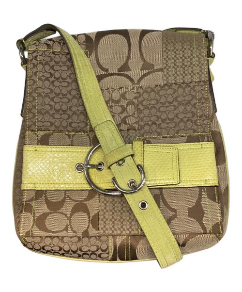 COACH（コーチ）COACH (コーチ) ショルダーバッグ ベージュ×イエローの古着・服飾アイテム