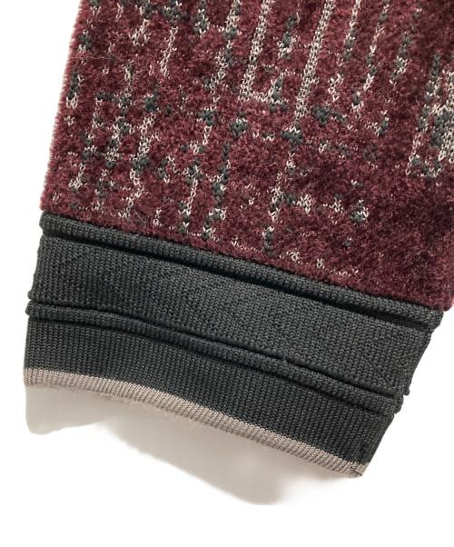 5351 pour les hommes（5351プールオム）5351 pour les hommes (5351プールオム) ブロークンダスティーチェックPO ニット ボルドー サイズ:48の古着・服飾アイテム