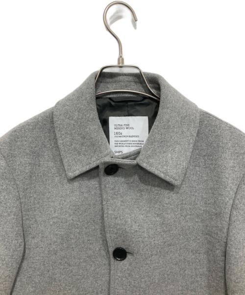 SHIPS（シップス）SHIPS (シップス) スーパー160'S メルトン シングル ピーコート グレー サイズ:Sの古着・服飾アイテム