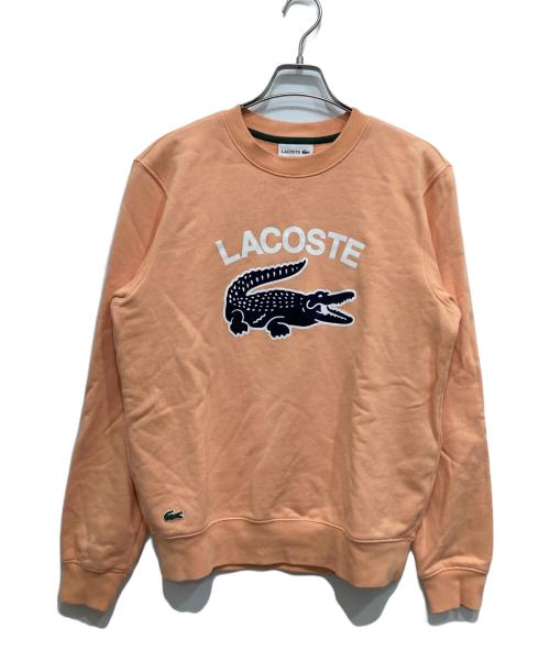 LACOSTE（ラコステ）LACOSTE (ラコステ) ビッグクロックカレッジロゴクルーネックスウェット オレンジ サイズ:S（USサイズ）の古着・服飾アイテム