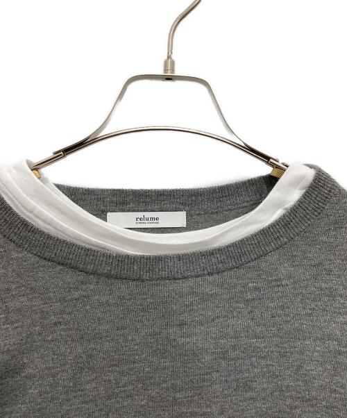 JOURNAL STANDARD relume（ジャーナルスタンダード レリューム）JOURNAL STANDARD relume (ジャーナルスタンダード レリューム) 3WAYレイヤードニットプルオーバー グレー×ホワイト サイズ:表記なしの古着・服飾アイテム