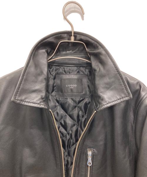 Liugoo Leathers（リューグーレザーズ）Liugoo Leathers (リューグーレザーズ) ラムレザージャケット ブラック サイズ:Mの古着・服飾アイテム