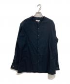 HERMESエルメス）の古着「バンドカラーシャツ」｜ネイビー