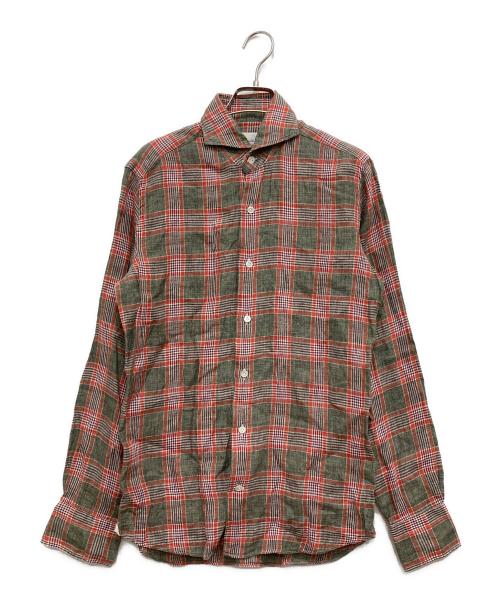 giannetto（ジャンネット）giannetto (ジャンネット) チェックシャツ ブラウン サイズ:XSの古着・服飾アイテム