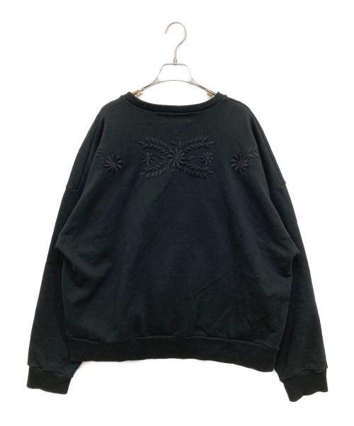 DISCOVERED（ディスカバード）DISCOVERED (ディスカバード) FLOWER STITCH SWEAT ブラック サイズ:3(L)の古着・服飾アイテム