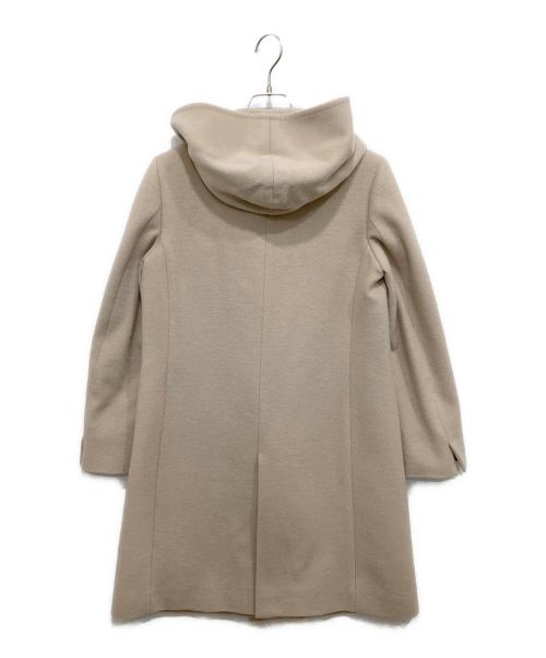 23区（ニジュウサンク）23区 (ニジュウサンク) ウールアンゴラビーバーフーデッドコート ベージュ サイズ:Mの古着・服飾アイテム
