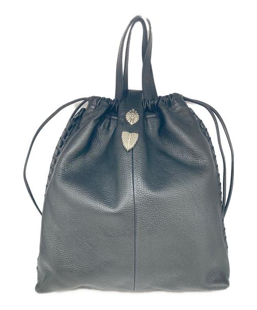 ear PAPILLONNER（イアパピヨネ）ear PAPILLONNER (イアパピヨネ) 巾着ショルダーバッグ ブラックの古着・服飾アイテム