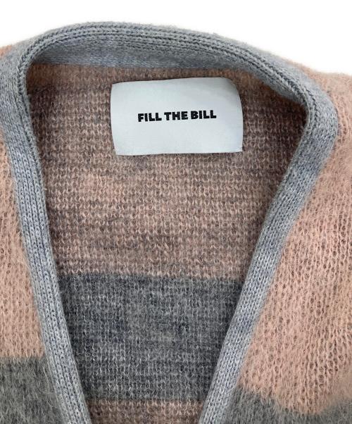 FILL THE BILL（フィルザビル）FILL THE BILL (フィルザビル) モヘアボーダーカーディガン ピンク×パープル×グレー サイズ:2の古着・服飾アイテム