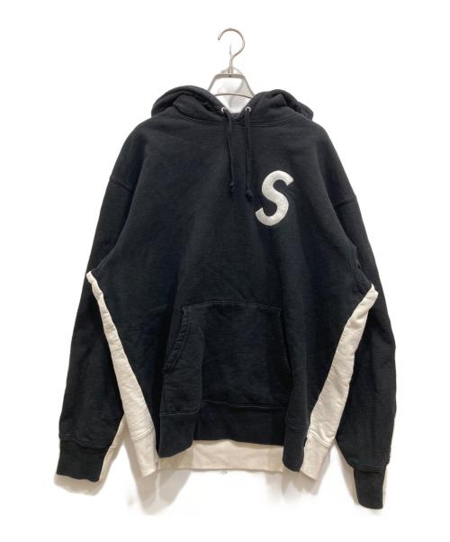 SUPREME（シュプリーム）Supreme (シュプリーム) S logo hooded sweatshirt ブラック×ホワイト サイズ:Lの古着・服飾アイテム