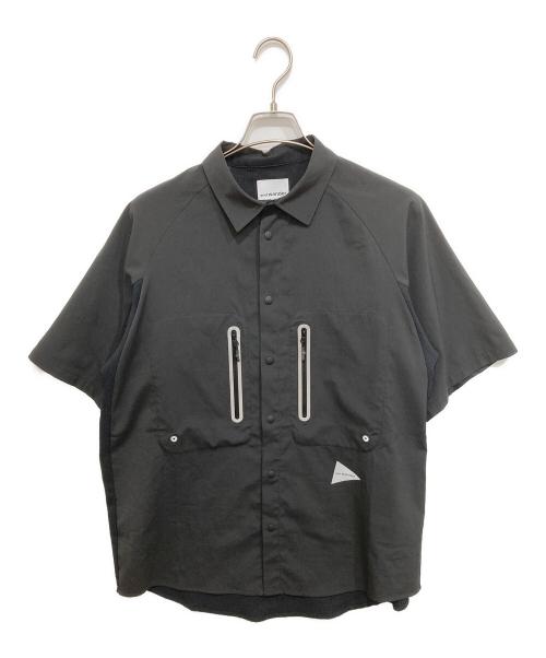 and wander（アンドワンダー）and wander (アンドワンダー) Tech SS Shirt ブラック サイズ:XLの古着・服飾アイテム