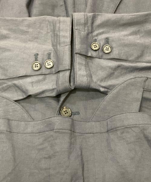 山内（ヤマウチ）山内 (ヤマウチ) リネン混テーラードジャケット ネイビー サイズ:XLの古着・服飾アイテム