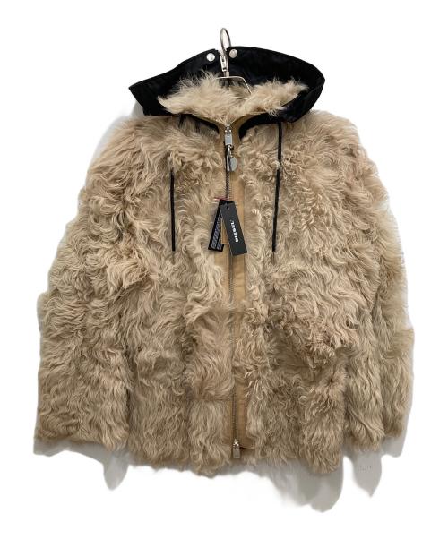 DIESEL（ディーゼル）DIESEL (ディーゼル) ラムスキンファーコート ベージュ サイズ:XXS（170/76A）の古着・服飾アイテム