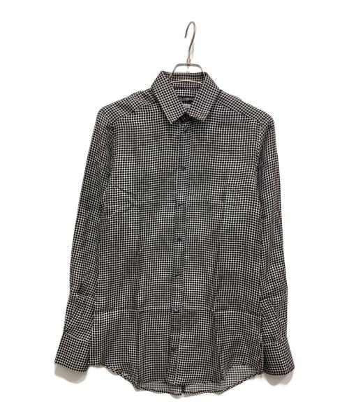 DOLCE & GABBANA（ドルチェ＆ガッバーナ）DOLCE & GABBANA (ドルチェ＆ガッバーナ) シルクシャツ ブラック×ホワイト サイズ:15/38の古着・服飾アイテム