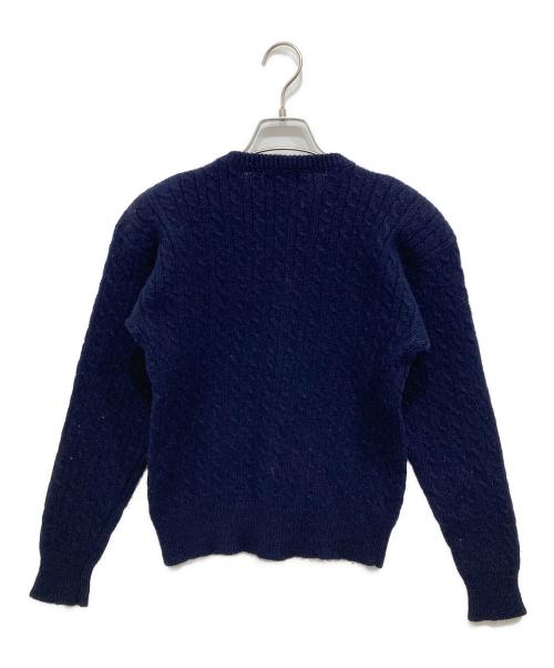 RALPH LAUREN（ラルフローレン）RALPH LAUREN (ラルフローレン) 金ボタン ケーブルニットカーディガン ネイビー サイズ:Ｍの古着・服飾アイテム