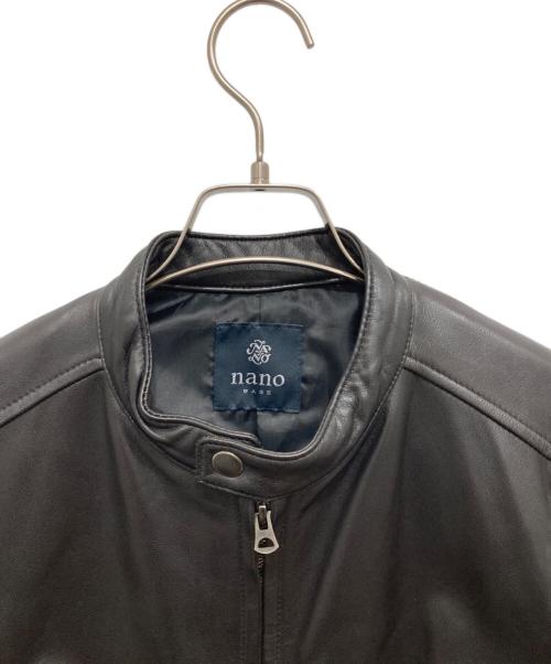 NANO BASE（ナノベース）NANO BASE (ナノベース) シングルライダースジャケット ブラウン サイズ:Lの古着・服飾アイテム