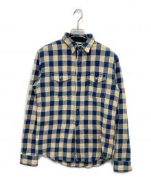 RRL（ダブルアールエル）の古着「チェックフランネルシャツ」｜ブルー×ベージュ