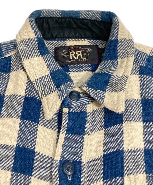 RRL（ダブルアールエル）RRL (ダブルアールエル) チェックフランネルシャツ ブルー×ベージュ サイズ:XSの古着・服飾アイテム