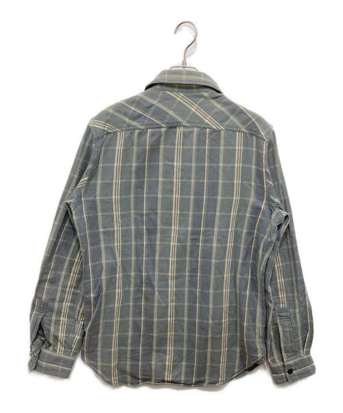 RRL（ダブルアールエル）RRL (ダブルアールエル) ハーフジップチェックシャツ グレー サイズ:Sの古着・服飾アイテム