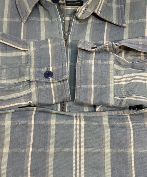 RRL（ダブルアールエル）RRL (ダブルアールエル) ハーフジップチェックシャツ グレー サイズ:Sの古着・服飾アイテム