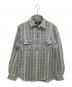 RRL（ダブルアールエル）の古着「ハーフジップチェックシャツ」｜グレー