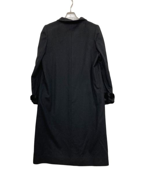 TESTA VIERA（テスタビエラ）TESTA VIERA (テスタビエラ) 袖ミンクファーカシミヤコート ブラック サイズ:9の古着・服飾アイテム
