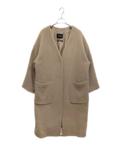 UNTITLED（アンタイトル）UNTITLED (アンタイトル) ポンテベロアノーカラーコート ベージュ サイズ:44の古着・服飾アイテム