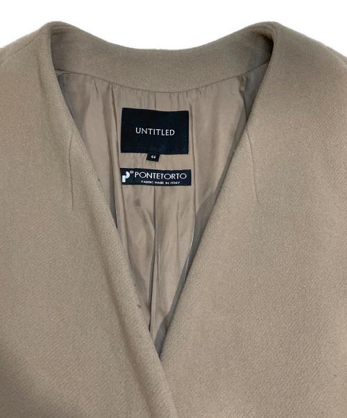 UNTITLED（アンタイトル）UNTITLED (アンタイトル) ポンテベロアノーカラーコート ベージュ サイズ:44の古着・服飾アイテム